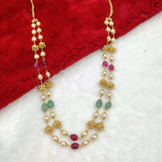 Mixed colour combination of real beads short haram