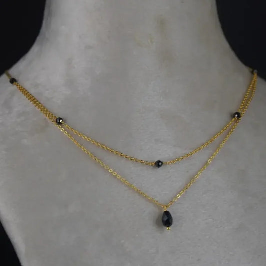 Mangalsutra 2 Line Chain Centerd With Black Drop HK0360
