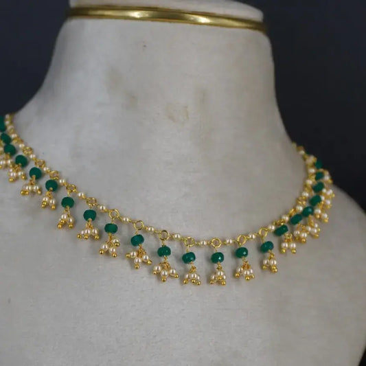 Emarald Pearl Necklace HK0395 Green