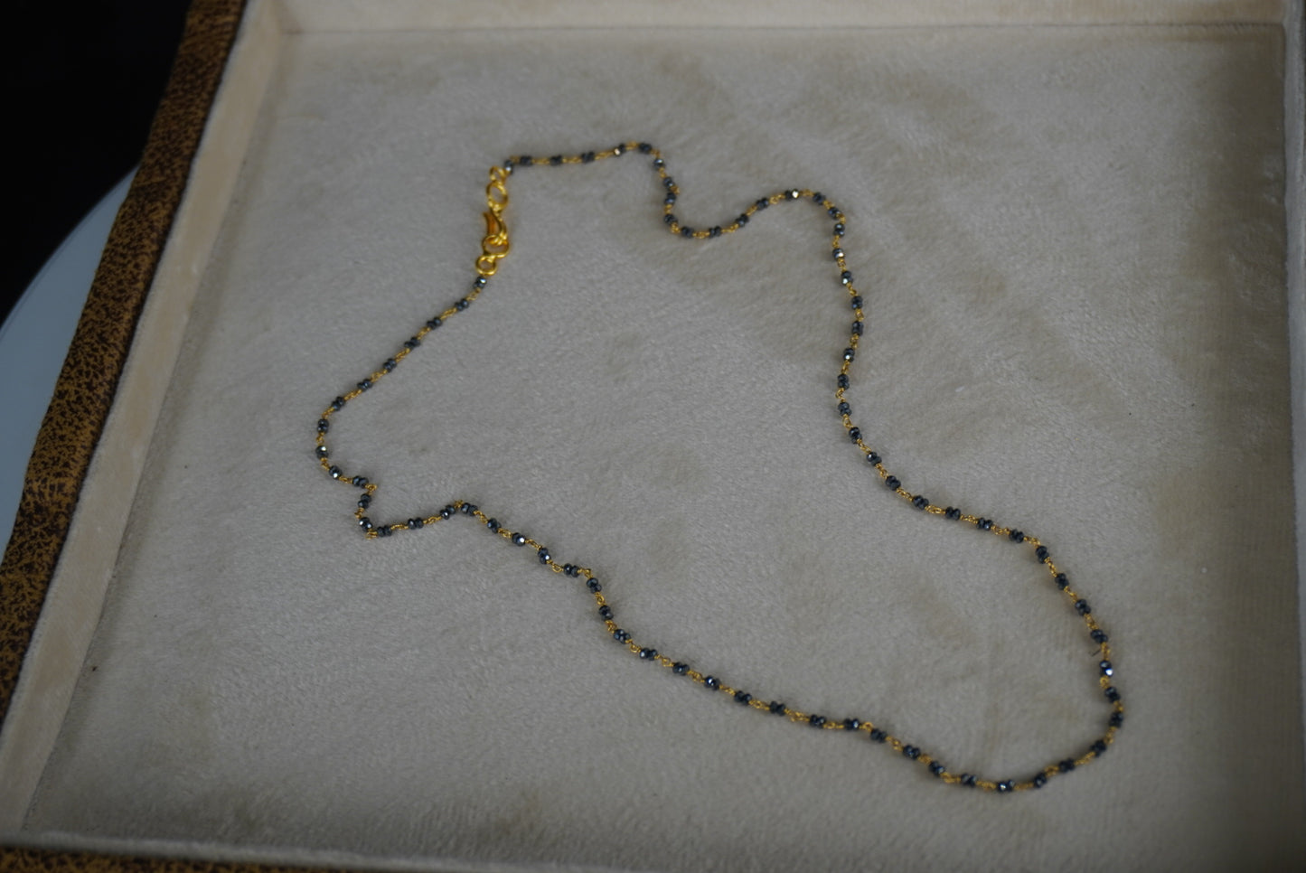 Slv011 black diamond shine beads in 92.5 silver