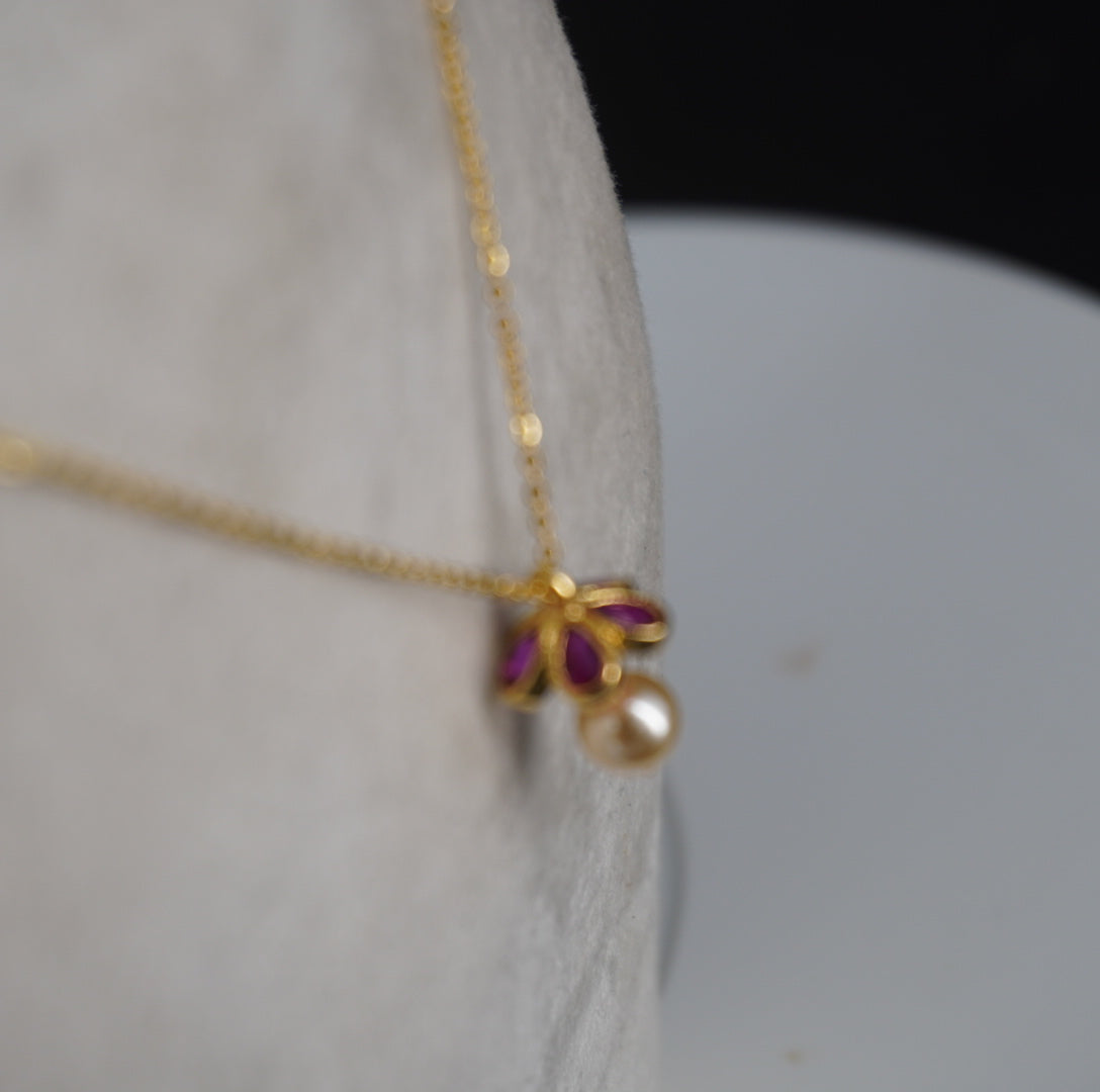 HK0462. #jhumka style pink chain