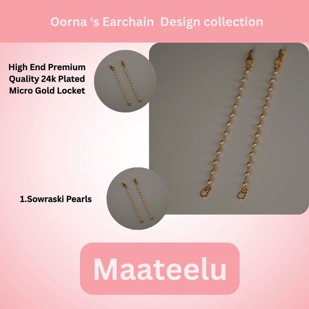 Pearl Small Earchains (Mateelu) Ch017
