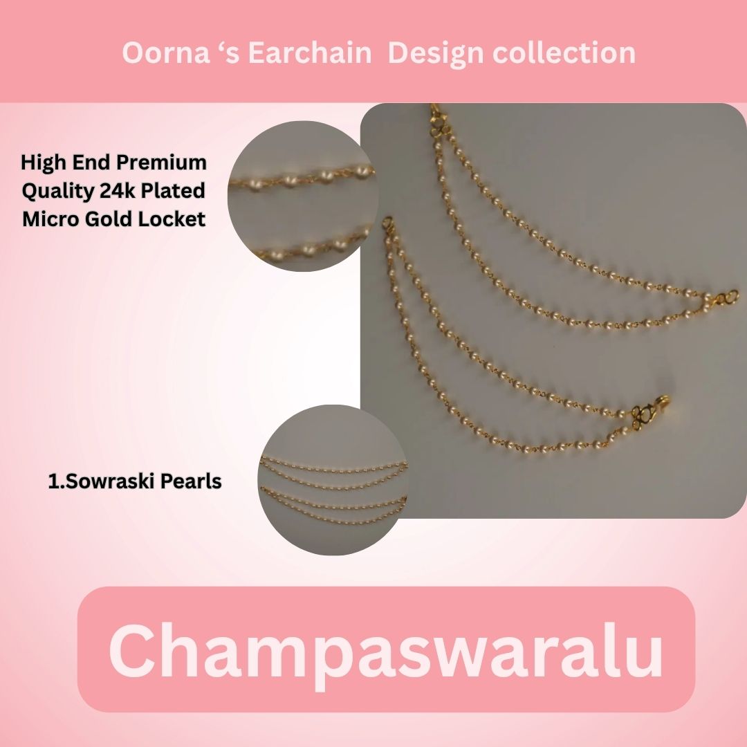 Pearl Earchains 2 LINES CH018