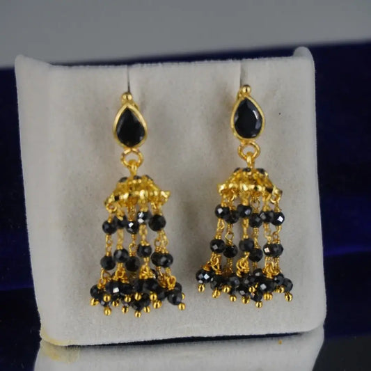 Polki Stud Black Diamond Jhumkas ER020