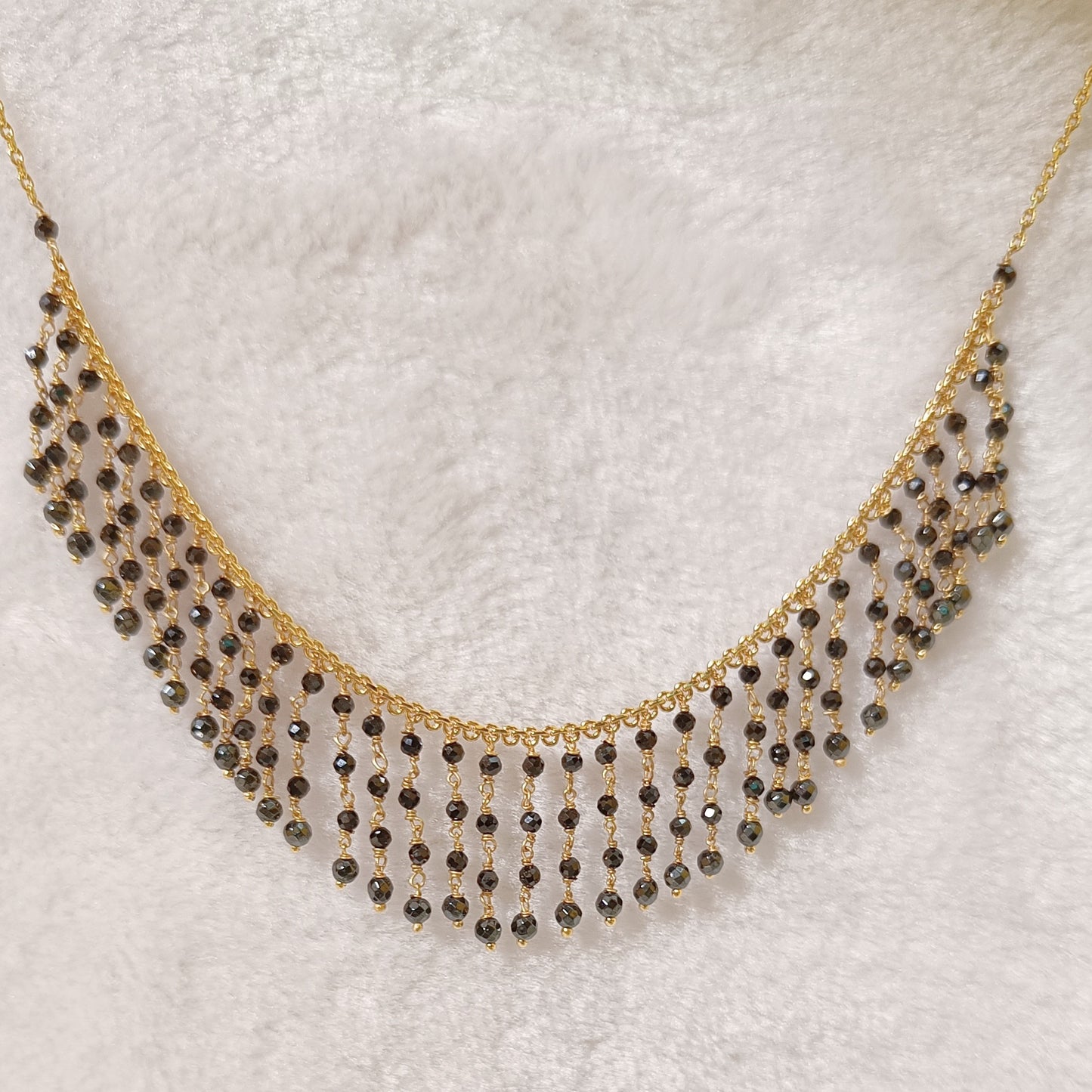 black diamond shine beads in a stunning jali design