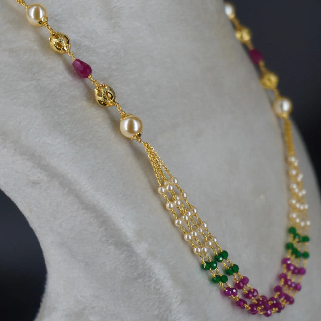 HK0329 Pearls Green & Pink Manula Haram