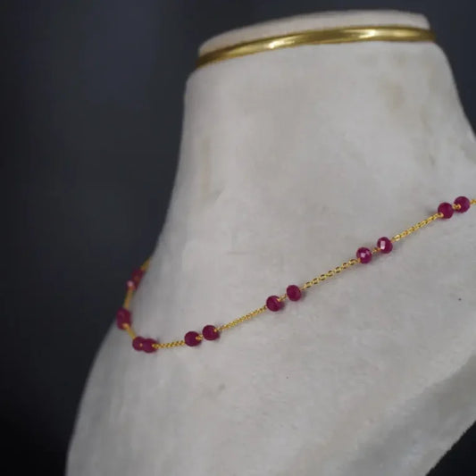 Chethan Ruby Pink Necklace Chain Hk0347