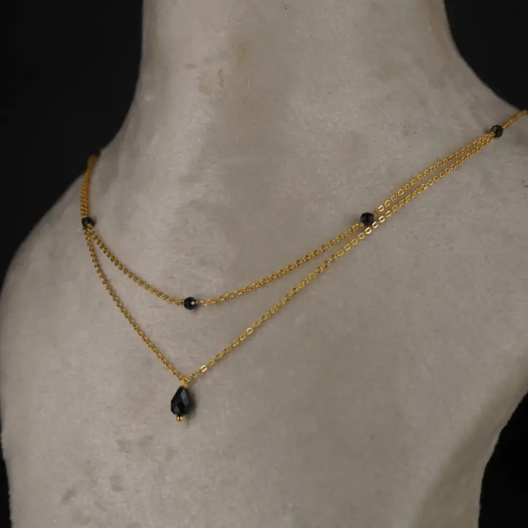 Mangalsutra 2 Line Chain Centerd With Black Drop HK0360