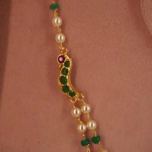 Pearl Parrot Necklace With Earrings Set HK0363