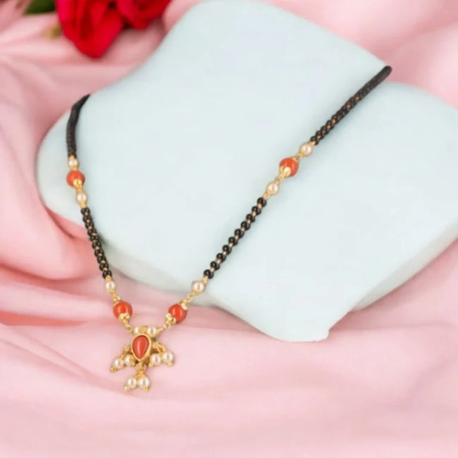 Coral and Pearl Mangalsutra Hk0371