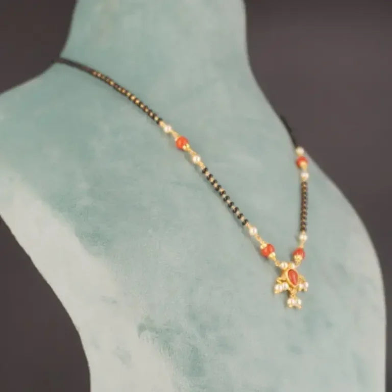 Coral and Pearl Mangalsutra Hk0371