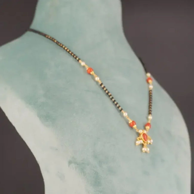 Coral and Pearl Mangalsutra Hk0371
