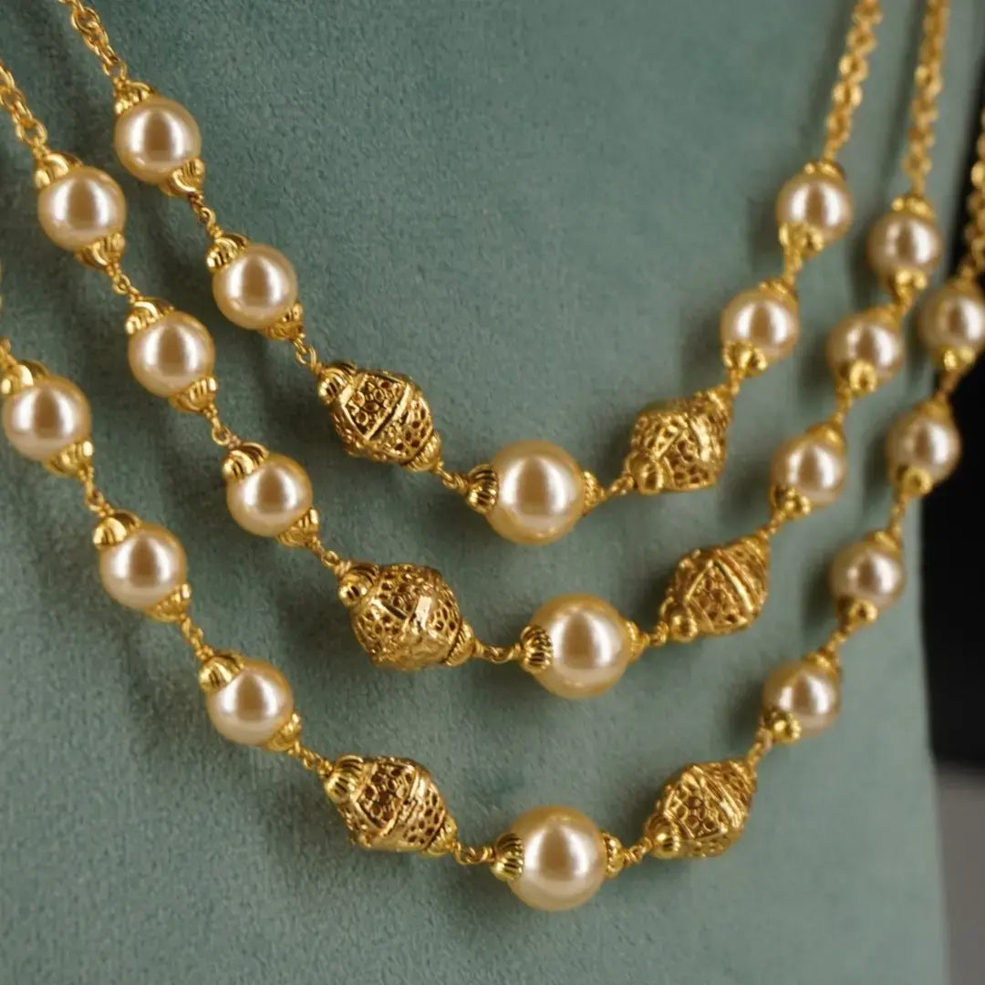 Most Beautyful Pearl Necklace with DD Balls HK0372
