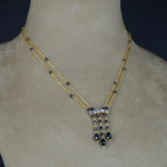 Mangalsutra Neck Drops 2 line chain HK0388