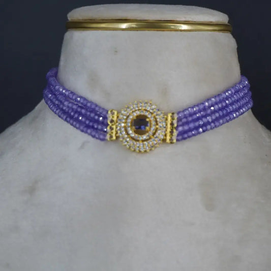 Purple Choker with Locket HK0394