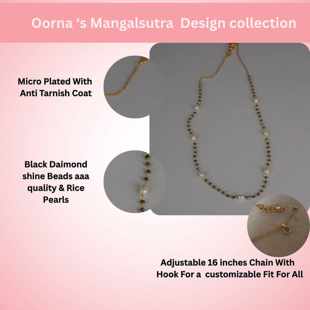 Mangalsutra Chain Beautify with Rice Pearls HK0411