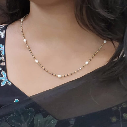Mangalsutra Chain Beautify with Rice Pearls HK0411