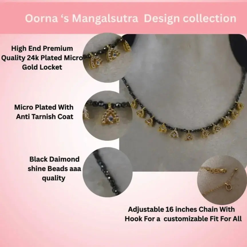 Mangalsutra Design with A shape Lockets Hk0416