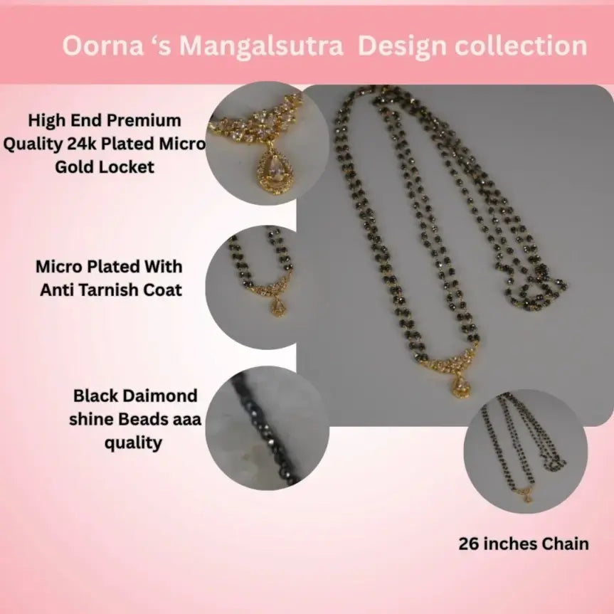 Long Black Beads CZ Locket centered HK0420