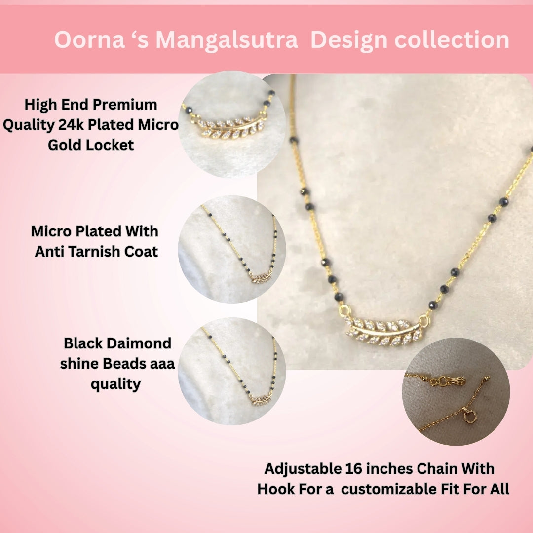 CZ Leaf Mangalsutra Chian HK0431