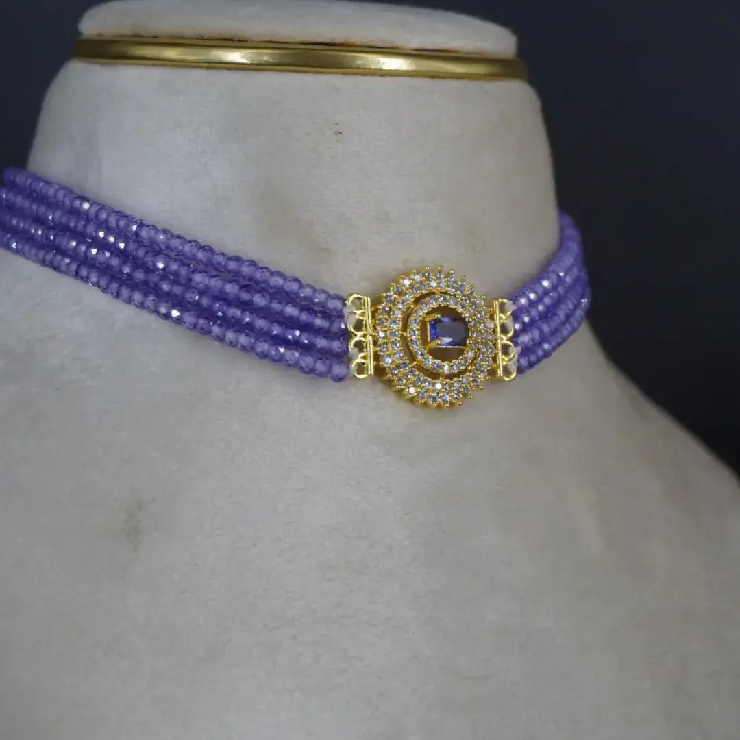 Purple Choker with Locket HK0394