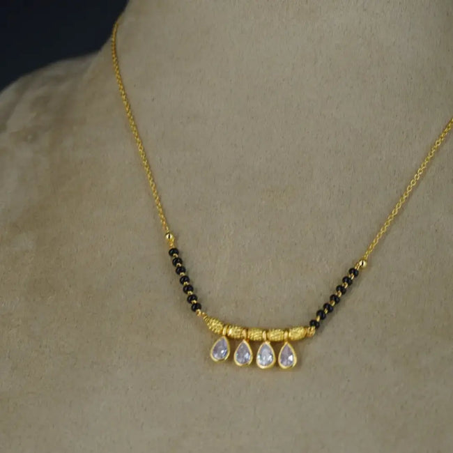 Mangalsutra With Polki Drops Hk0386