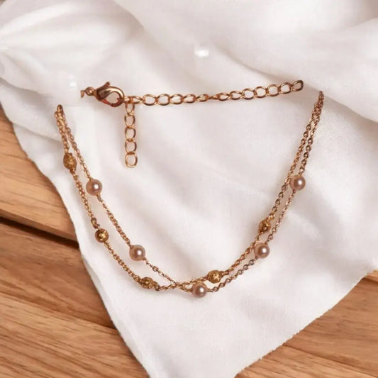 TWO LINE BRACELET PEARL bt010