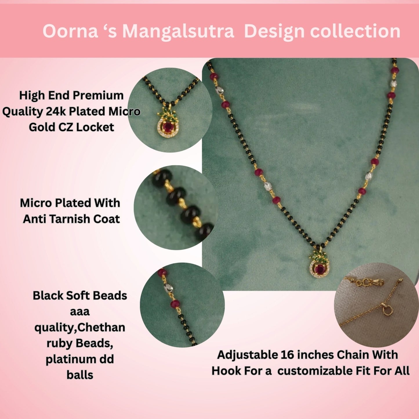 Mangalsutra Chain Heart Bonding Pendent HK0404