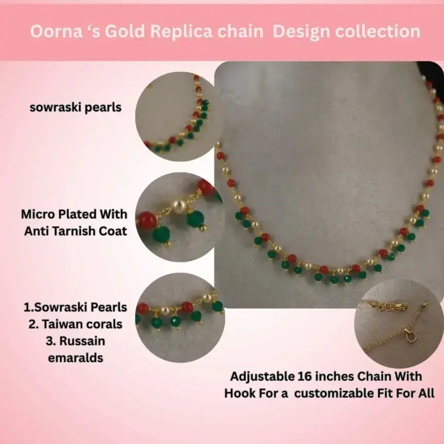 Multi Color Beads Chain Elegent Design Hk0417