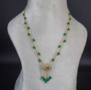 Emarald & CZ Pendent Combination HK0441