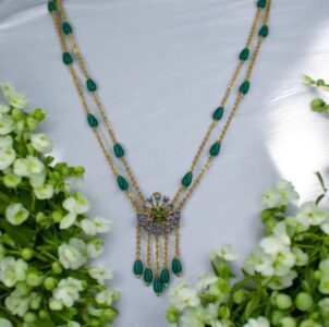 Emarald & CZ Pendent Combination HK0441