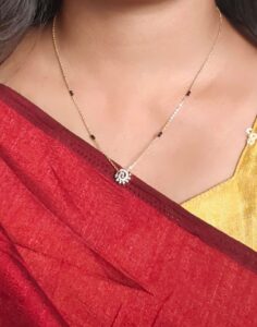 Beautiful Chakri CZ Pendent with Black Beads HK0446