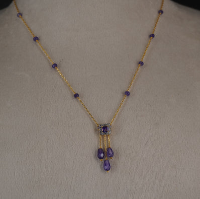 Hk0496 ~ purple drop chain