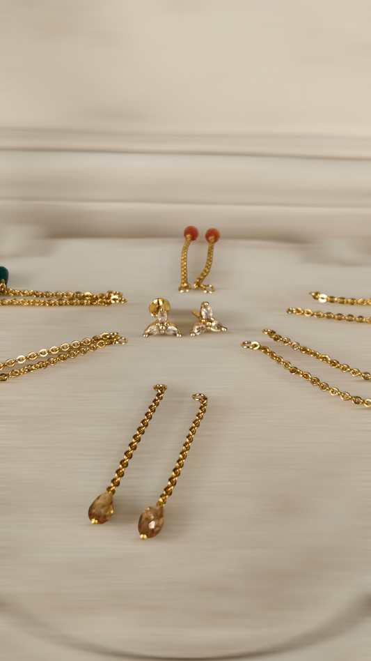 Leaf shape changeable earrings. ER0024