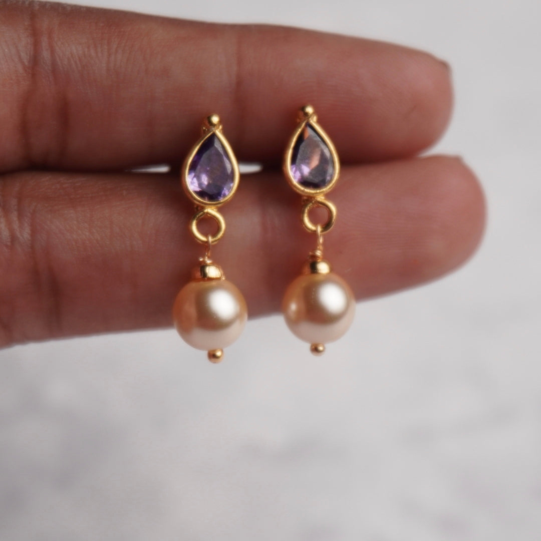 #ER026 purple earrings