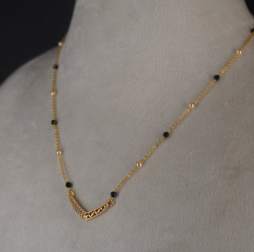 HK0433 black diamond shine beads chain