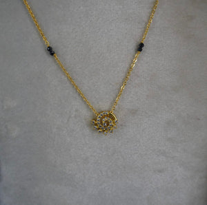 HK0446 Chakri  Black Beads