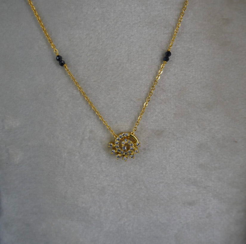 HK0446 Chakri  Black Beads