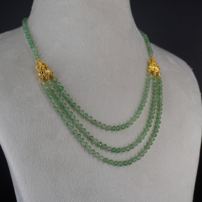 HK0487 green necklace with god Lakshmi