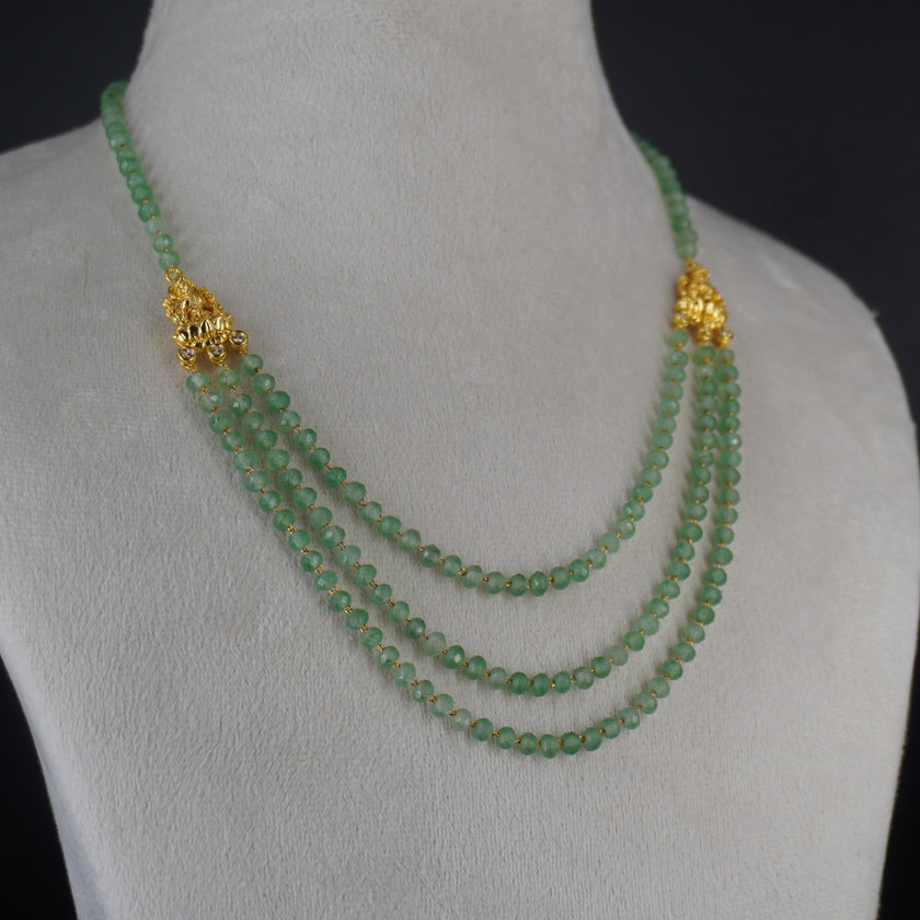 HK0487 green necklace with god Lakshmi