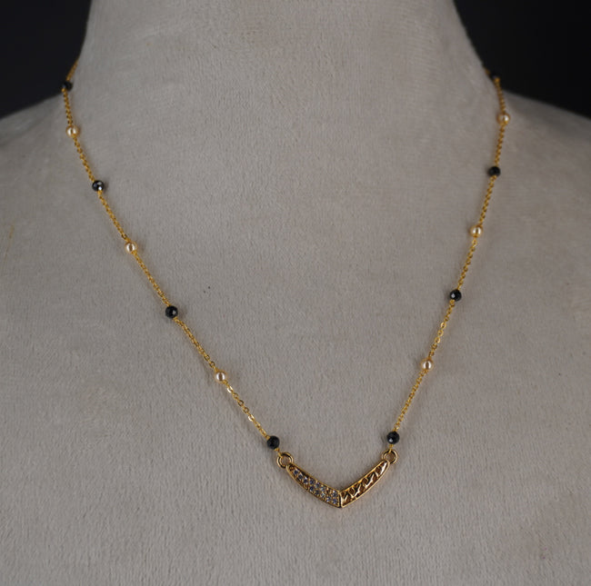 HK0433 black diamond shine beads chain