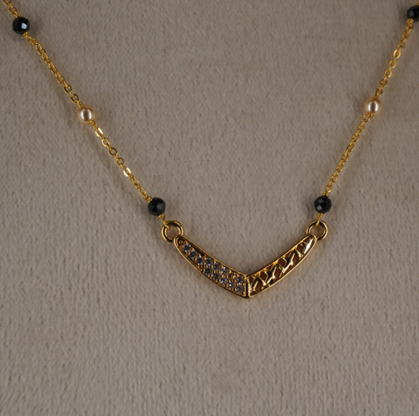 HK0433 black diamond shine beads chain