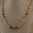 HK0106 Simple Ruby and pearl chain