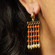 ER034 coral and pearl earrings