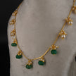 HK0341 Emarald Green Pumpkins & Pearl Necklace