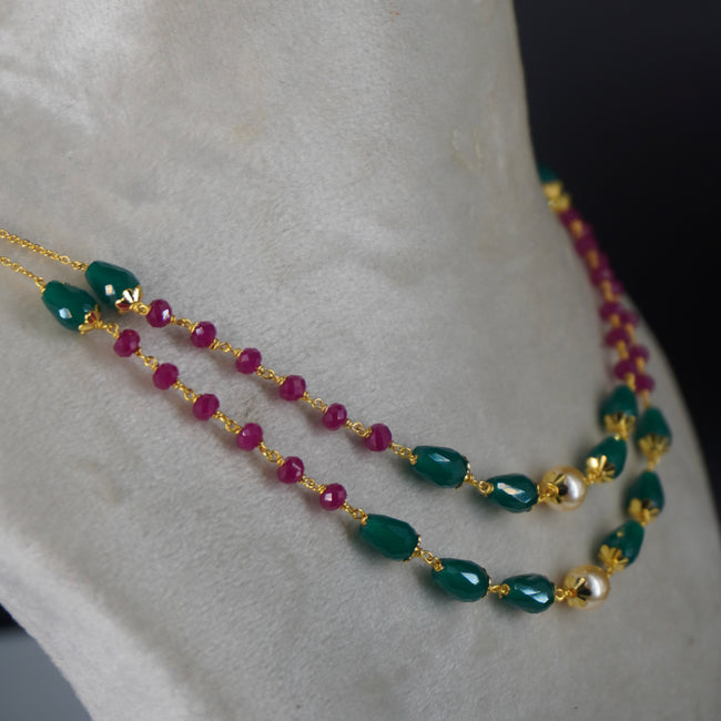 Hk0349 Chethan Ruby & Green Drops