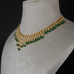 HK0488 green manulu with Swarovski pearl necklace