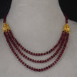HK0487 MEROON BEADS And God Lakshmi