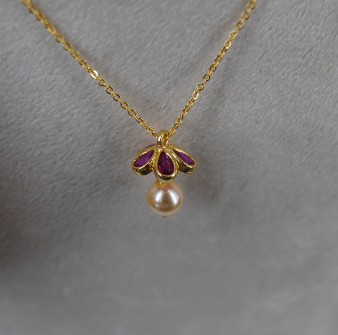 HK0462. #jhumka style pink chain