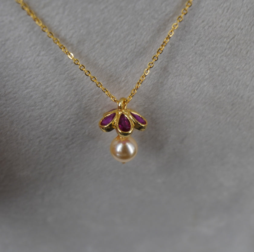 HK0462 Cute Pink Jhumka chain